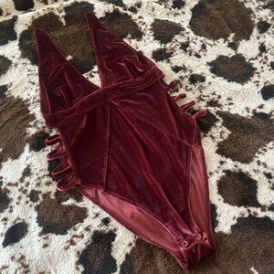 Forever 21 Red Velvet Bodysuit
